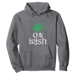 Funny 0% Irish St Patrick's Day Hoodie Vintage Shamrock TS11 Charcoal Print Your Wear