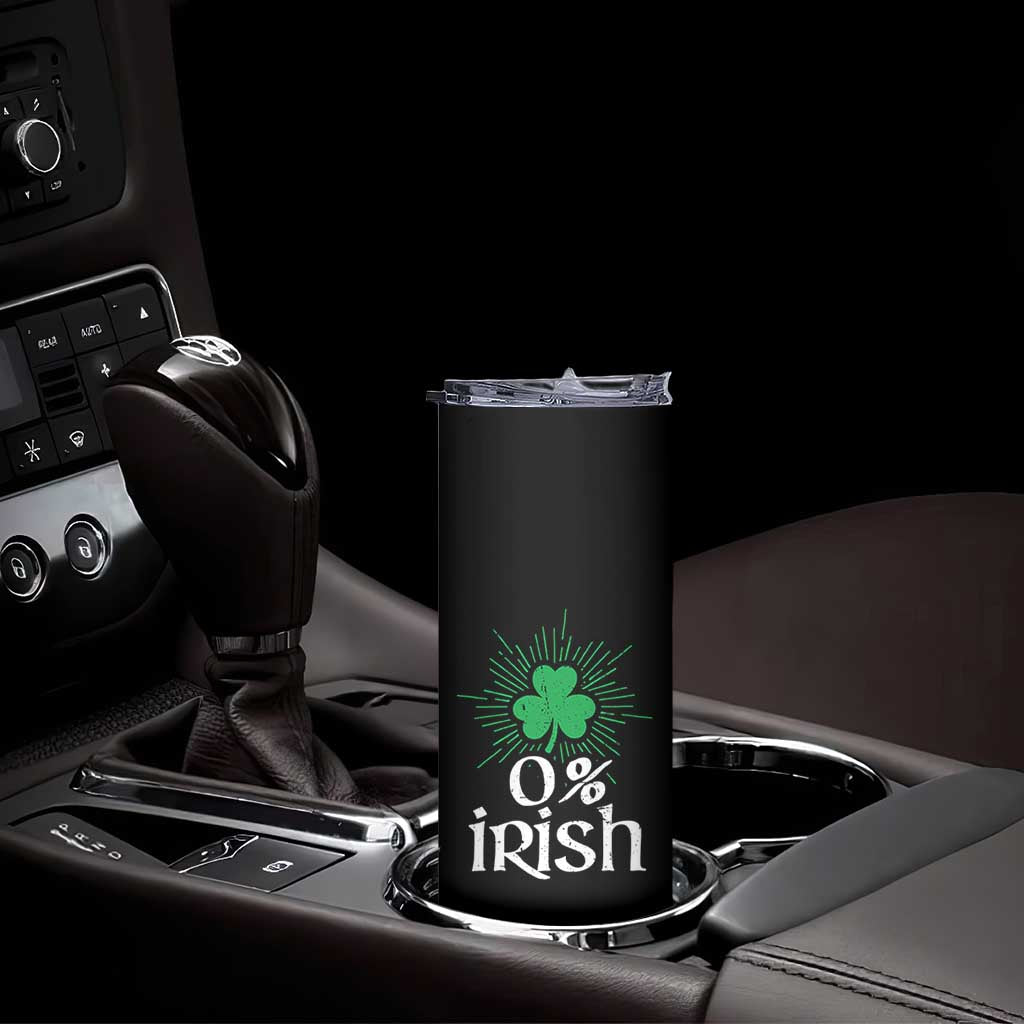 Funny 0% Irish St Patrick's Day Skinny Tumbler Vintage Shamrock TS11 Print Your Wear
