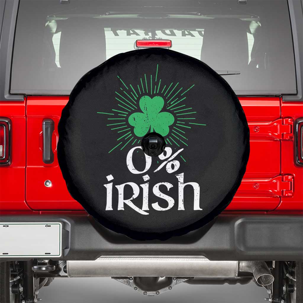 Funny 0% Irish St Patrick's Day Spare Tire Cover Vintage Shamrock TS11 Black Print Your Wear
