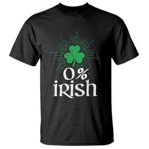 Funny 0% Irish St Patrick's Day T Shirt Vintage Shamrock TS11 Black Print Your Wear