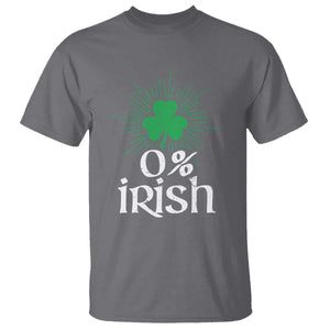 Funny 0% Irish St Patrick's Day T Shirt Vintage Shamrock TS11 Charcoal Print Your Wear