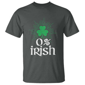 Funny 0% Irish St Patrick's Day T Shirt Vintage Shamrock TS11 Dark Heather Print Your Wear