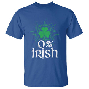 Funny 0% Irish St Patrick's Day T Shirt Vintage Shamrock TS11 Royal Blue Print Your Wear