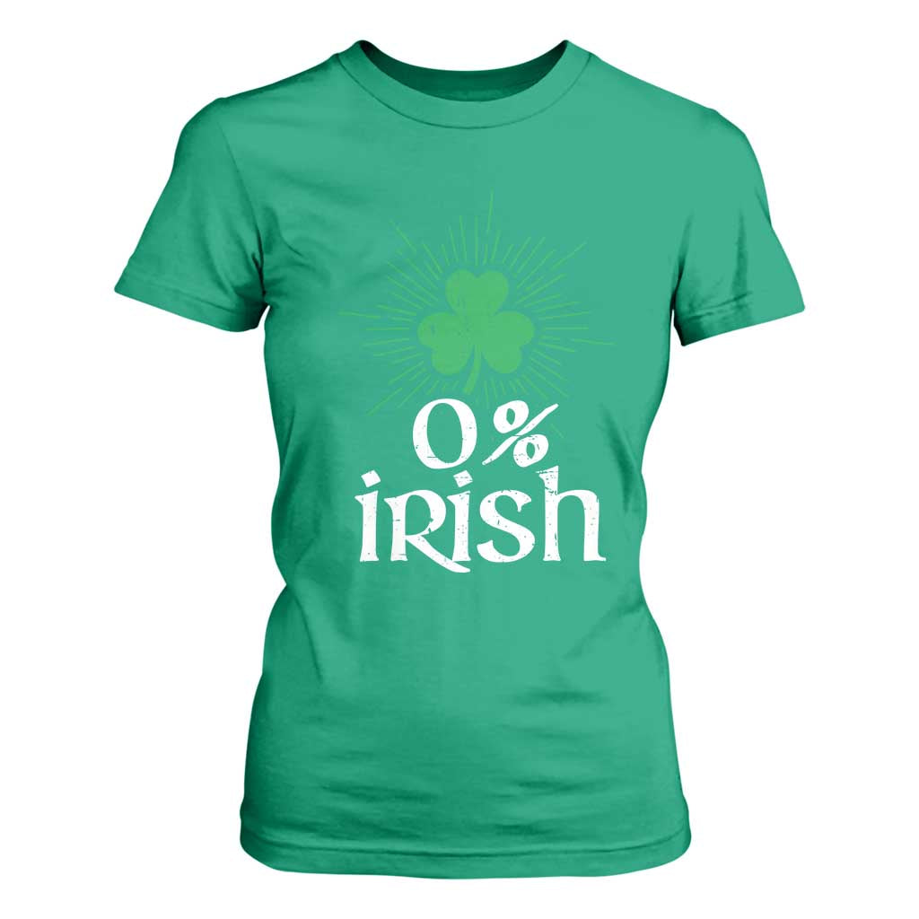 Funny 0% Irish St Patrick's Day T Shirt For Women Vintage Shamrock TS11 Irish Green Print Your Wear