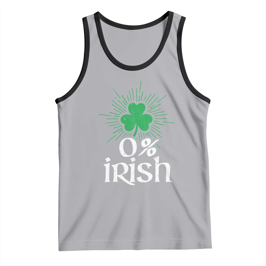 Funny 0% Irish St Patrick's Day Tank Top Vintage Shamrock TS11 Athletic Heather Black Print Your Wear