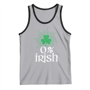 Funny 0% Irish St Patrick's Day Tank Top Vintage Shamrock TS11 Athletic Heather Black Print Your Wear