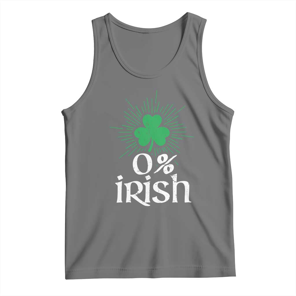 Funny 0% Irish St Patrick's Day Tank Top Vintage Shamrock TS11 Black Heather Print Your Wear