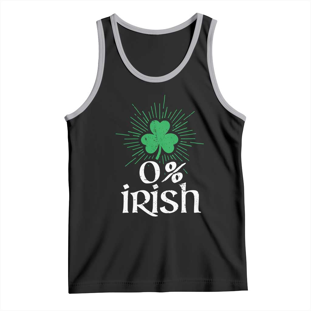 Funny 0% Irish St Patrick's Day Tank Top Vintage Shamrock TS11 Black Athletic Heather Print Your Wear