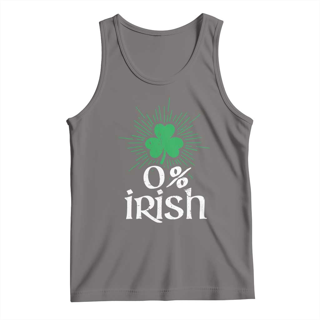 Funny 0% Irish St Patrick's Day Tank Top Vintage Shamrock TS11 Deep Heather Print Your Wear