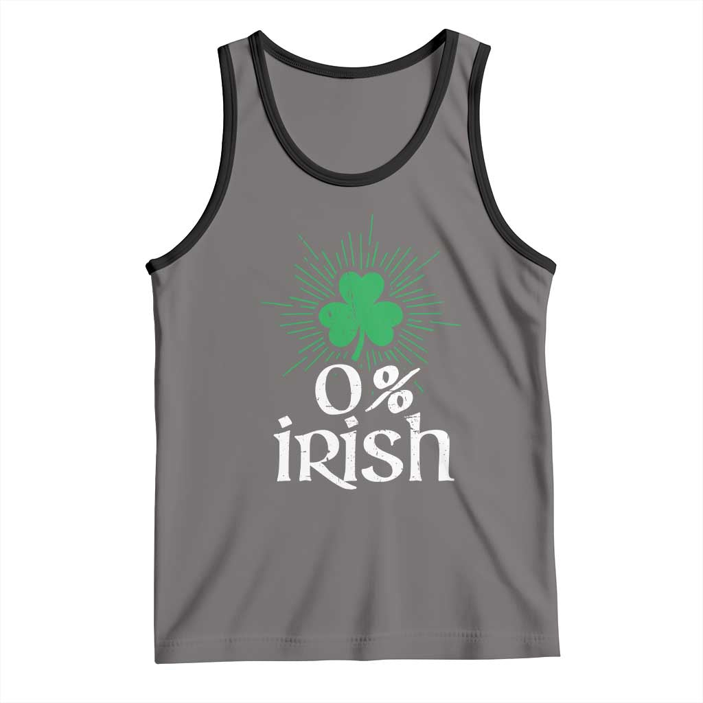 Funny 0% Irish St Patrick's Day Tank Top Vintage Shamrock TS11 Deep Heather Black Print Your Wear