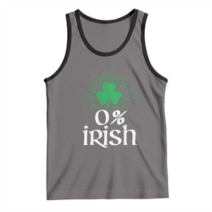 Funny 0% Irish St Patrick's Day Tank Top Vintage Shamrock TS11 Deep Heather Black Print Your Wear