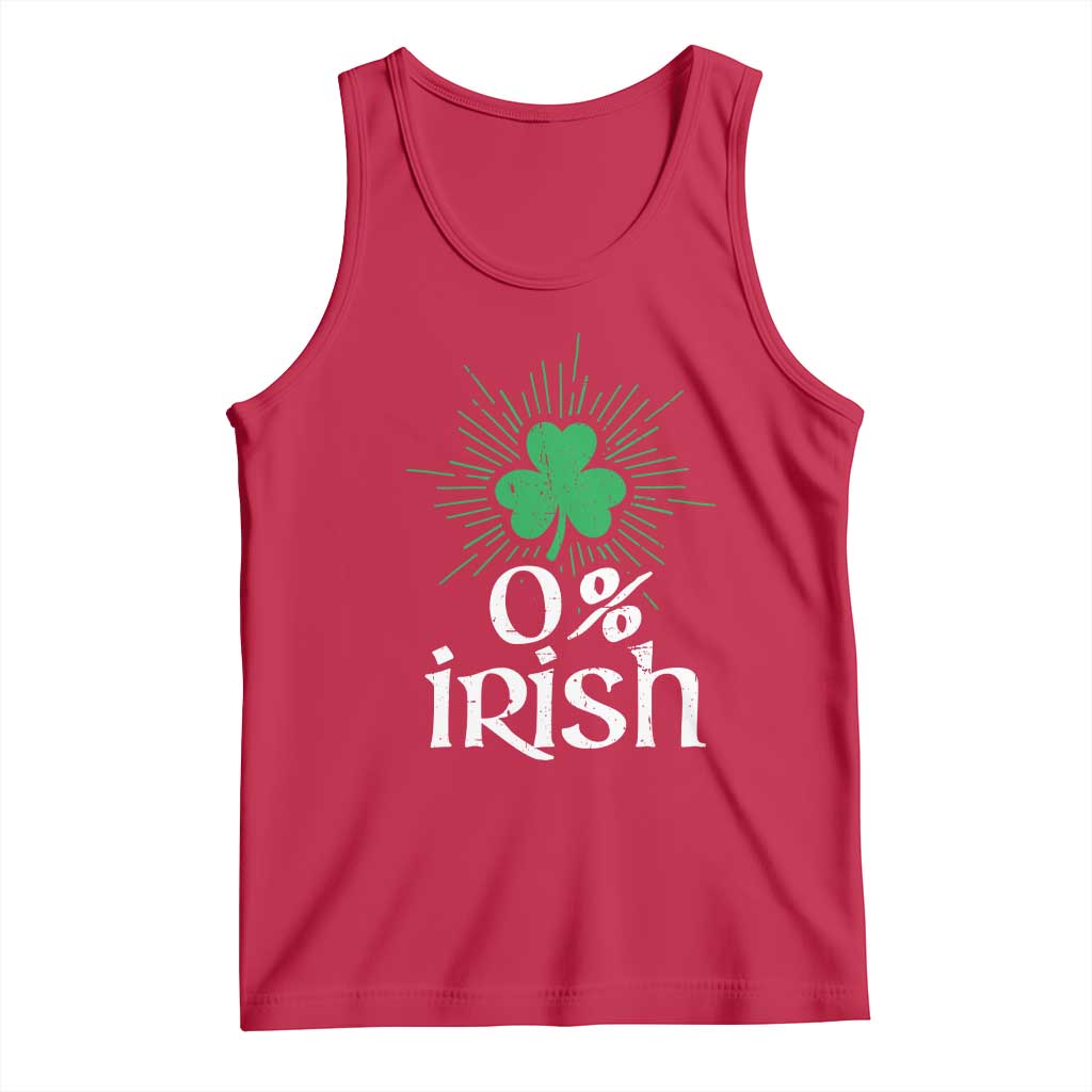 Funny 0% Irish St Patrick's Day Tank Top Vintage Shamrock TS11 Red Print Your Wear