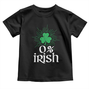 Funny 0% Irish St Patrick's Day Toddler T Shirt Vintage Shamrock TS11 Black Print Your Wear