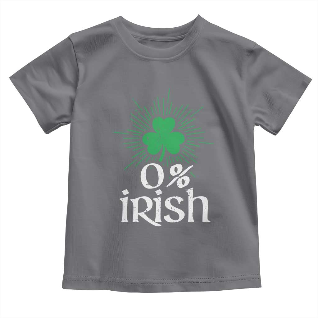Funny 0% Irish St Patrick's Day Toddler T Shirt Vintage Shamrock TS11 Charcoal Print Your Wear