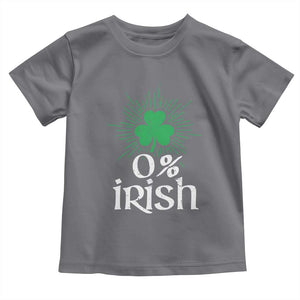 Funny 0% Irish St Patrick's Day Toddler T Shirt Vintage Shamrock TS11 Charcoal Print Your Wear
