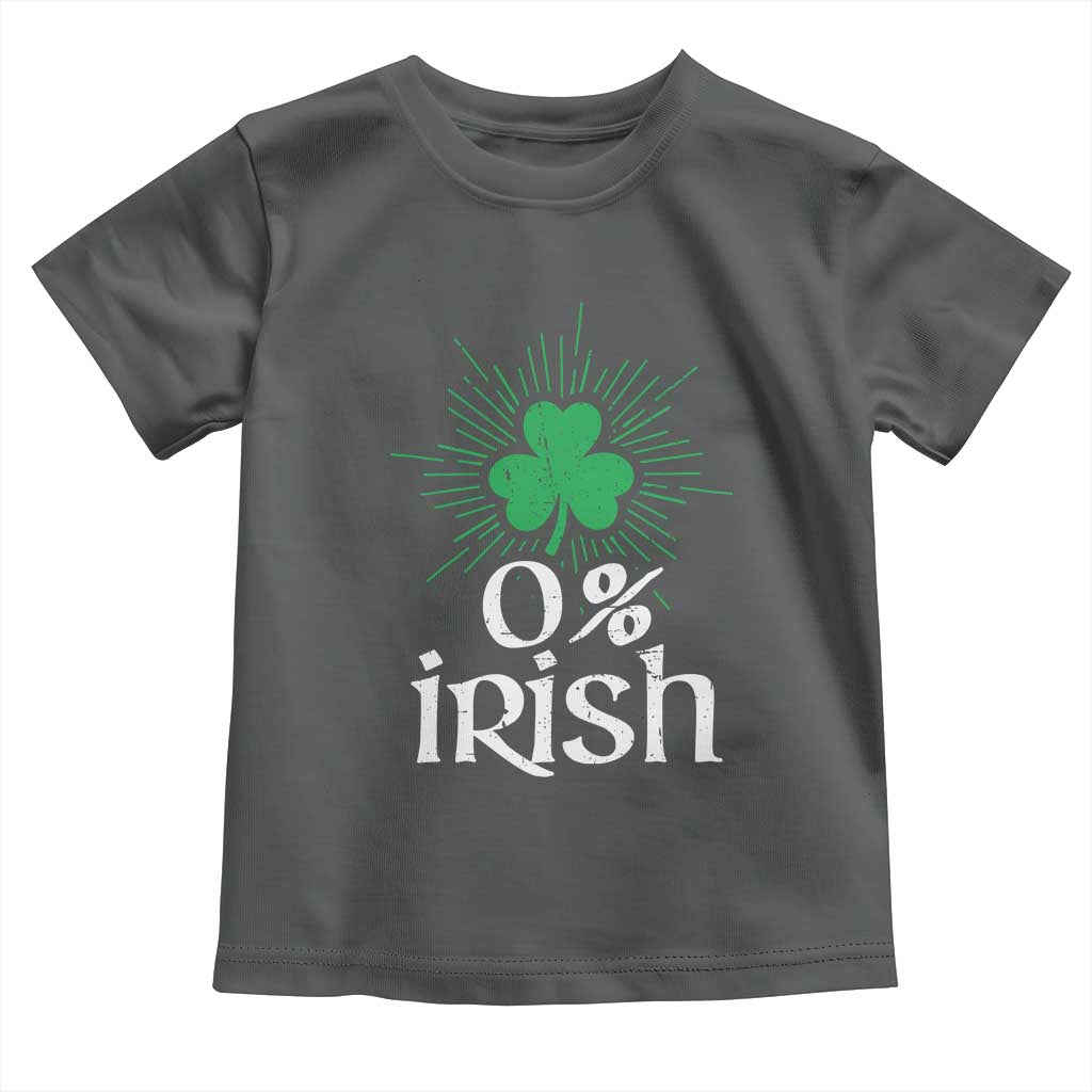 Funny 0% Irish St Patrick's Day Toddler T Shirt Vintage Shamrock TS11 Dark Heather Print Your Wear