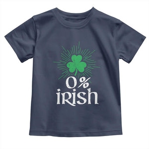Funny 0% Irish St Patrick's Day Toddler T Shirt Vintage Shamrock TS11 Navy Print Your Wear