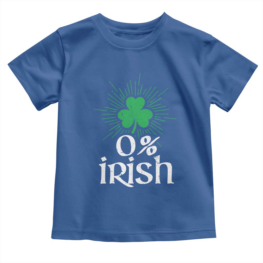 Funny 0% Irish St Patrick's Day Toddler T Shirt Vintage Shamrock TS11 Royal Blue Print Your Wear