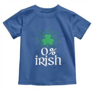 Funny 0% Irish St Patrick's Day Toddler T Shirt Vintage Shamrock TS11 Royal Blue Print Your Wear