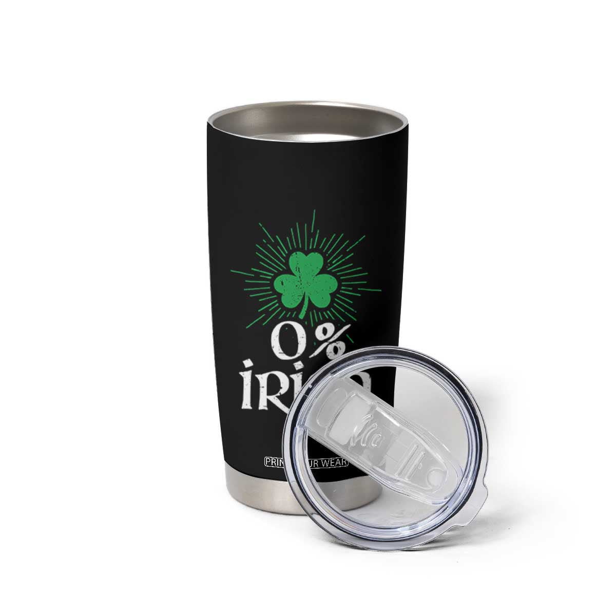 Funny 0% Irish St Patrick's Day Tumbler Cup Vintage Shamrock TS11 Print Your Wear