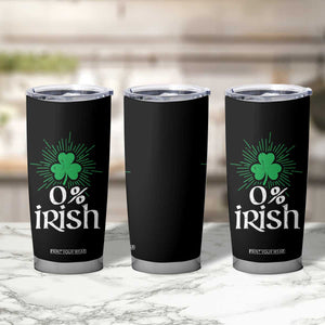 Funny 0% Irish St Patrick's Day Tumbler Cup Vintage Shamrock TS11 Print Your Wear