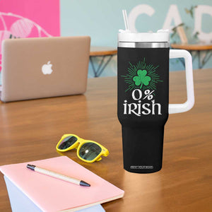 Funny 0% Irish St Patrick's Day Tumbler With Handle Vintage Shamrock TS11 Print Your Wear