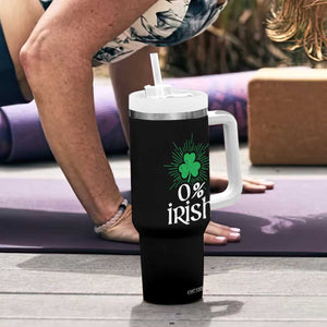 Funny 0% Irish St Patrick's Day Tumbler With Handle Vintage Shamrock TS11 Print Your Wear