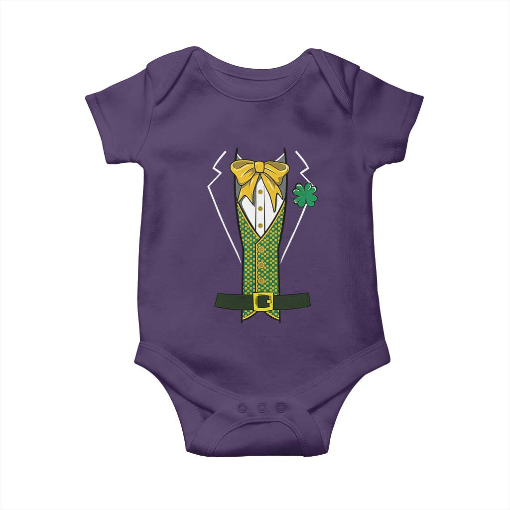 Funny St Patrick's Day Leprechaun Cosplay Tuxedo Baby Onesie TS11 Purple Print Your Wear