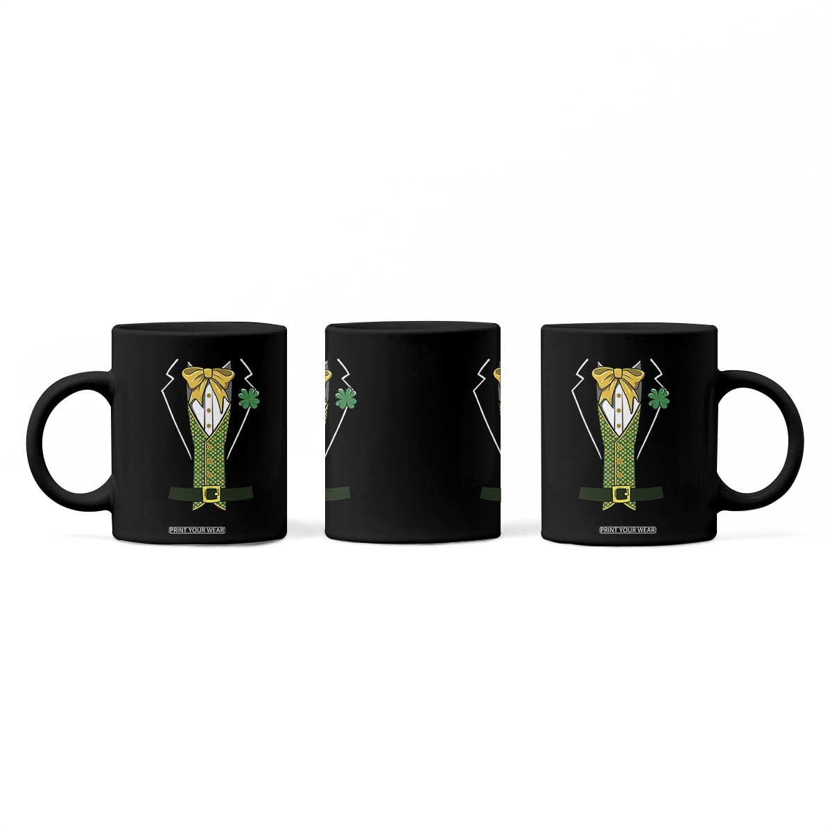 Funny St Patrick's Day Leprechaun Cosplay Tuxedo Coffee Mug TS11 Print Your Wear