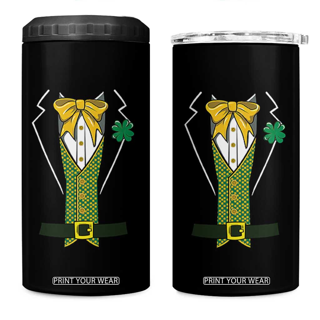 Funny St Patrick's Day Leprechaun Cosplay Tuxedo 4 in 1 Can Cooler Tumbler TS11 One Size: 16 oz Black Print Your Wear