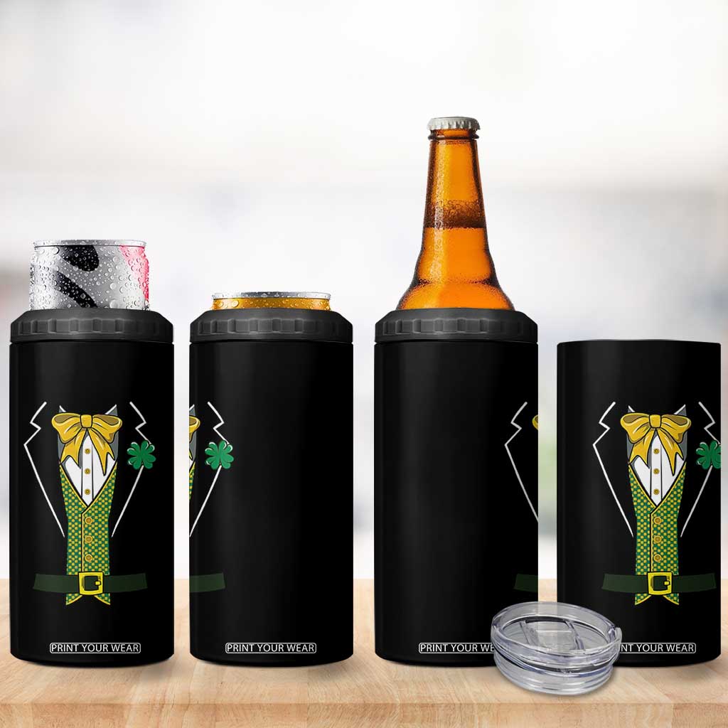 Funny St Patrick's Day Leprechaun Cosplay Tuxedo 4 in 1 Can Cooler Tumbler TS11 Print Your Wear