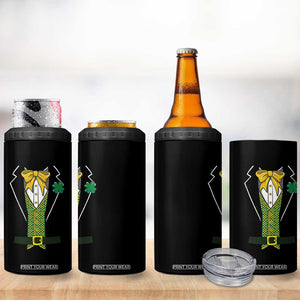 Funny St Patrick's Day Leprechaun Cosplay Tuxedo 4 in 1 Can Cooler Tumbler TS11 Print Your Wear