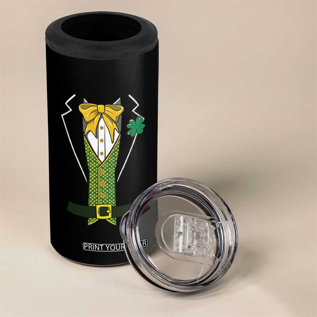 Funny St Patrick's Day Leprechaun Cosplay Tuxedo 4 in 1 Can Cooler Tumbler TS11 Print Your Wear