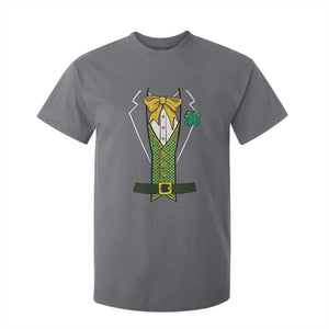 Funny St Patrick's Day Leprechaun Cosplay Tuxedo T Shirt For Kid TS11 Charcoal Print Your Wear