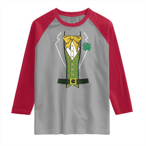 Funny St Patrick's Day Leprechaun Cosplay Tuxedo Raglan Shirt TS11 Sport Gray Red Print Your Wear