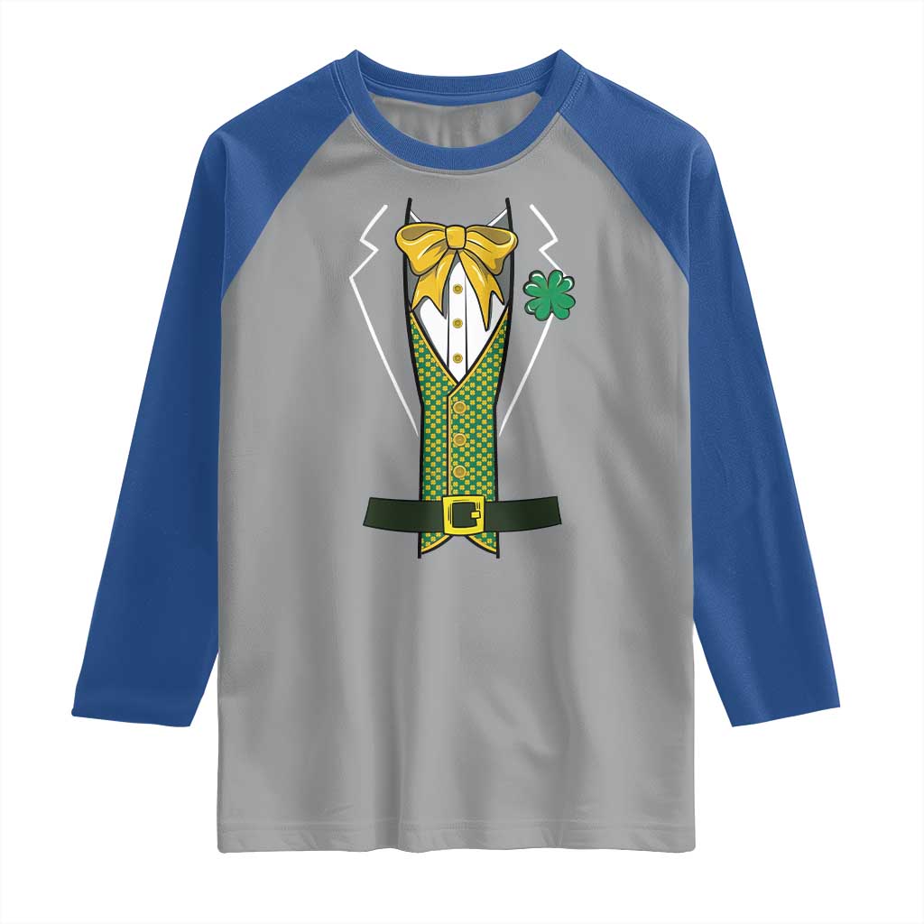Funny St Patrick's Day Leprechaun Cosplay Tuxedo Raglan Shirt TS11 Sport Gray Royal Print Your Wear