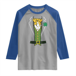 Funny St Patrick's Day Leprechaun Cosplay Tuxedo Raglan Shirt TS11 Sport Gray Royal Print Your Wear