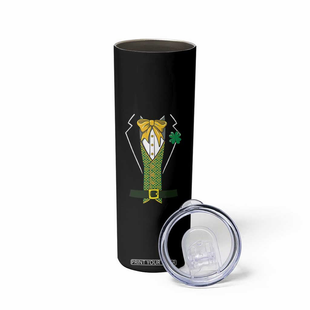 Funny St Patrick's Day Leprechaun Cosplay Tuxedo Skinny Tumbler TS11 Print Your Wear