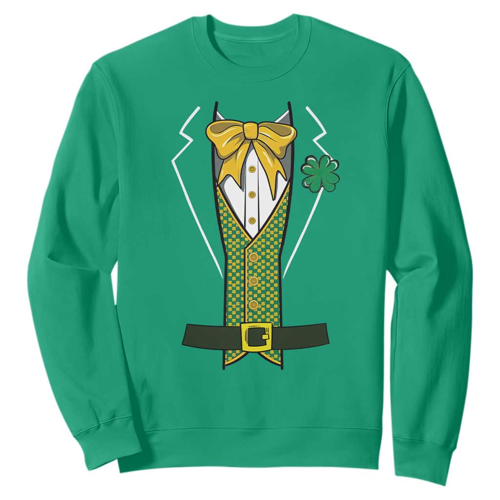 Funny St Patrick's Day Leprechaun Cosplay Tuxedo Sweatshirt TS11 Irish Green Print Your Wear
