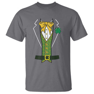 Funny St Patrick's Day Leprechaun Cosplay Tuxedo T Shirt TS11 Charcoal Print Your Wear