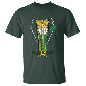 Funny St Patrick's Day Leprechaun Cosplay Tuxedo T Shirt TS11 Dark Forest Green Print Your Wear
