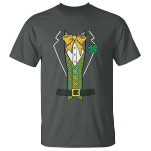 Funny St Patrick's Day Leprechaun Cosplay Tuxedo T Shirt TS11 Dark Heather Print Your Wear