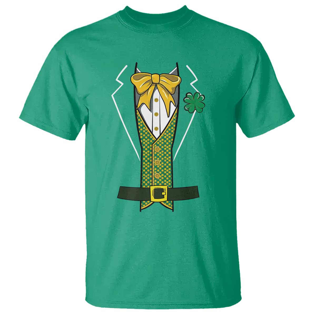 Funny St Patrick's Day Leprechaun Cosplay Tuxedo T Shirt TS11 Irish Green Print Your Wear