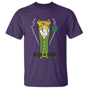 Funny St Patrick's Day Leprechaun Cosplay Tuxedo T Shirt TS11 Purple Print Your Wear