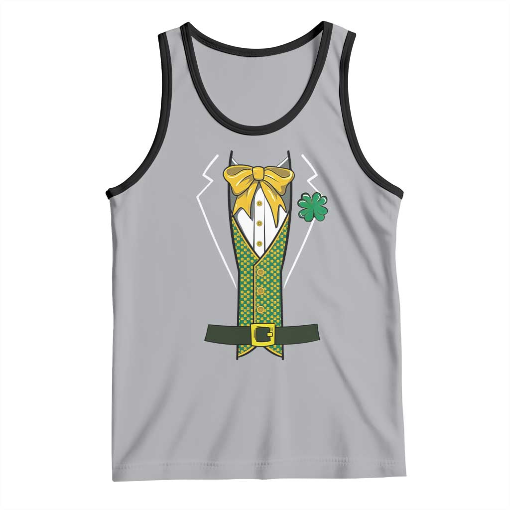 Funny St Patrick's Day Leprechaun Cosplay Tuxedo Tank Top TS11 Athletic Heather Black Print Your Wear