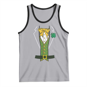 Funny St Patrick's Day Leprechaun Cosplay Tuxedo Tank Top TS11 Athletic Heather Black Print Your Wear