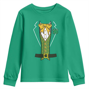 Funny St Patrick's Day Leprechaun Cosplay Tuxedo Youth Sweatshirt TS11 Irish Green Print Your Wear