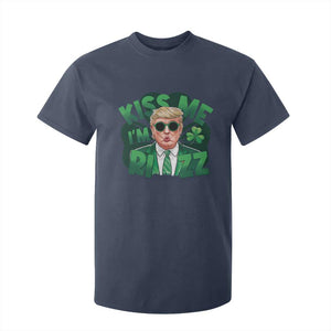 Funny Trump St Patrick's Day T Shirt For Kid Kiss Me I'm Rizz Shamrock TS11 Navy Print Your Wear