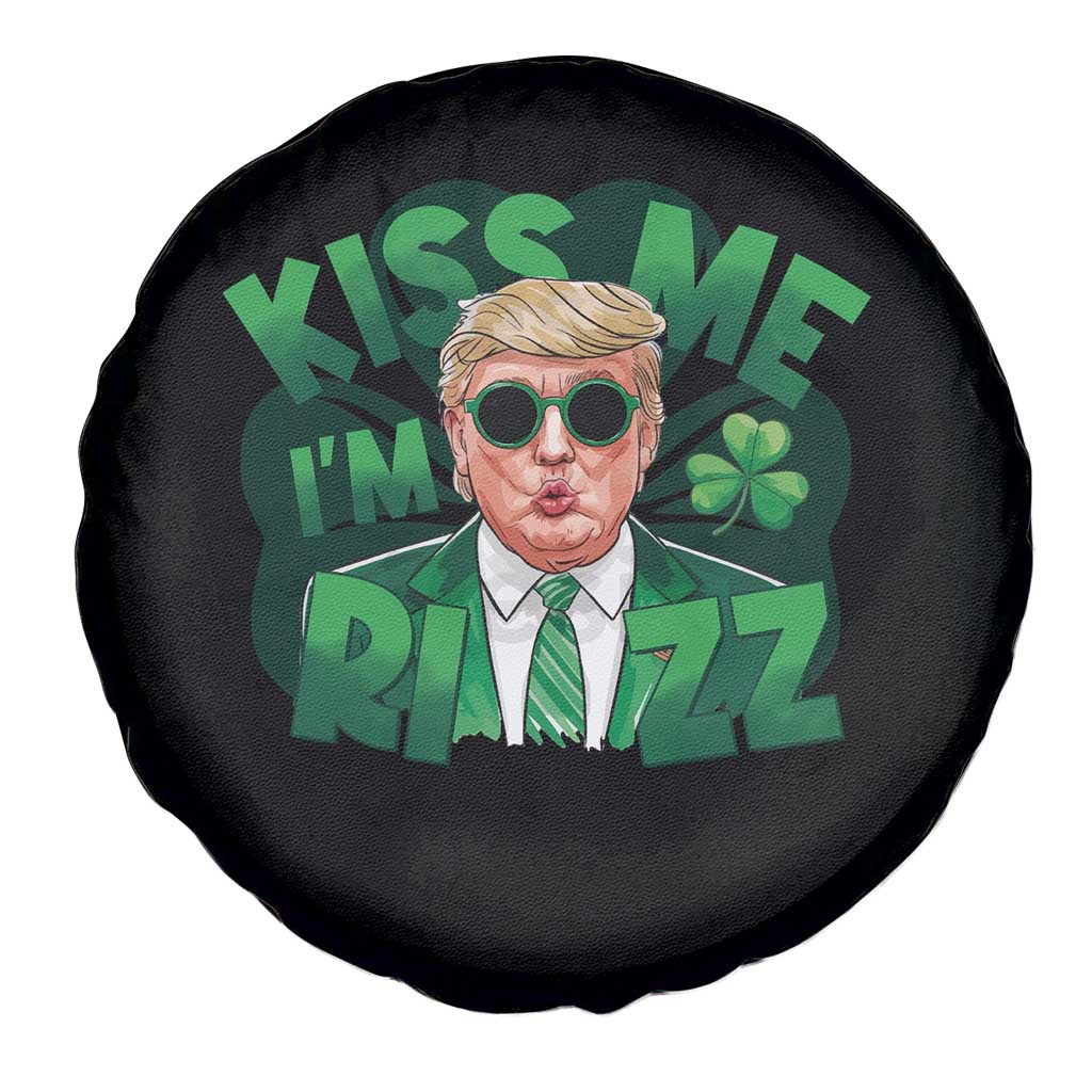 Funny Trump St Patrick's Day Spare Tire Cover Kiss Me I'm Rizz Shamrock TS11 Print Your Wear