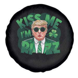 Funny Trump St Patrick's Day Spare Tire Cover Kiss Me I'm Rizz Shamrock TS11 Print Your Wear